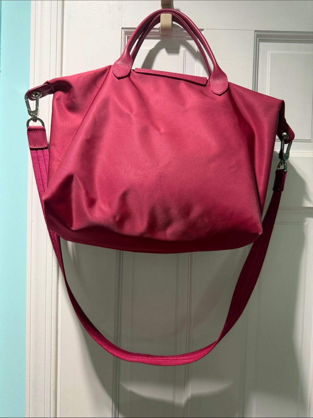 Longchamp Foldable Tote Bag - Raspberry - Picture 2 of 8